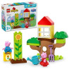 Gioco da costruzione lego duplo peppa pig giardino e casa sull'albero