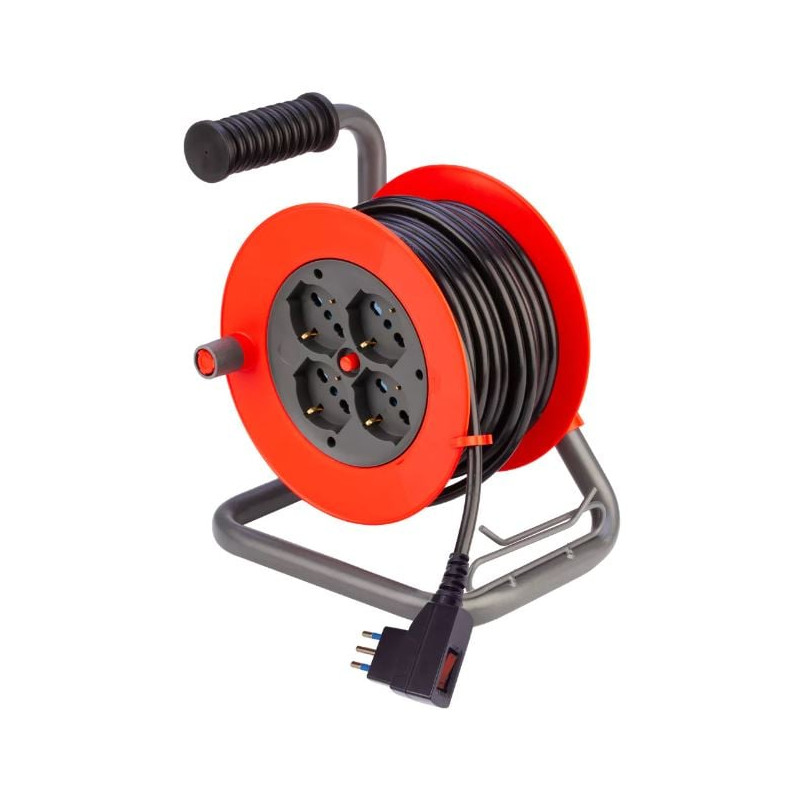 Avvolgicavo polypool serie mini 10m 4 prese universali spina 10a