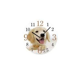 Orologio lowell cane da parete d33.5cm bianco [14846]