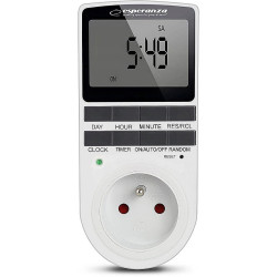 Presa con timer elettronico esperanza 16a 3680w 230v bianco [ela101]