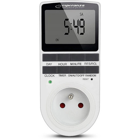 Presa con timer elettronico esperanza 16a 3680w 230v bianco [ela101]