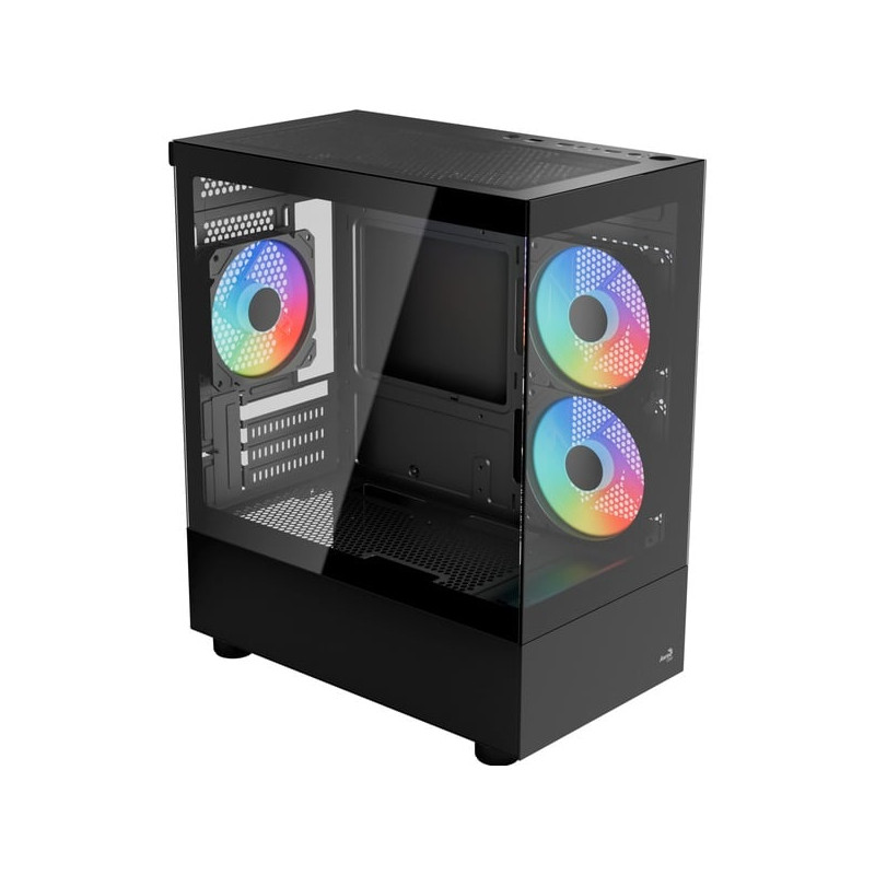 Case aerocool viewport mini v2 argb mini tower 2x vetro temperato