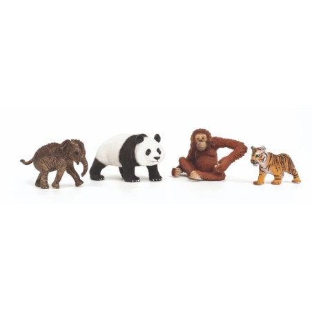 Set figurine schleich wild life asia in plastica multicolore 4pz