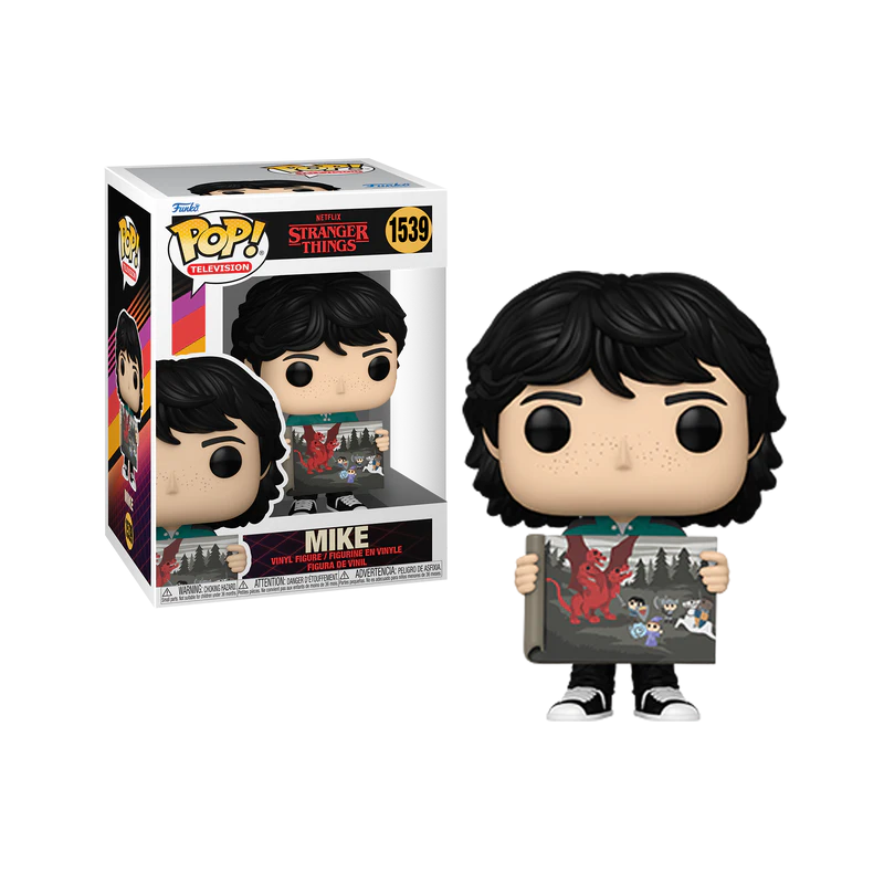 Funko pop television n.1539 stranger things mike con il dipinto di