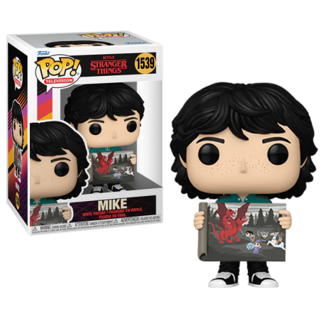 Funko pop television n.1539 stranger things mike con il dipinto di