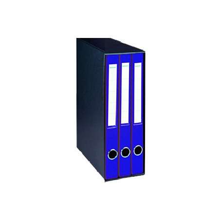 Terzetto cartelle con lembi brefiocart dorso 4cm/34x27cm blu 3pz