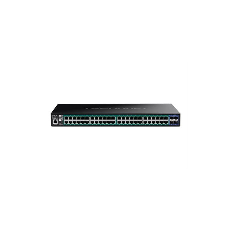 Switch trendnet poe+ 52 porte gigabit ethernet 10/100/1000 nero [tpe-3524s]