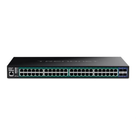 Switch trendnet poe+ 52 porte gigabit ethernet 10/100/1000 nero [tpe-3524s]