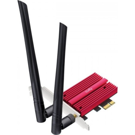 Scheda di rete cudy we9300 adattatore pci wifi 7 bluetooth rosso