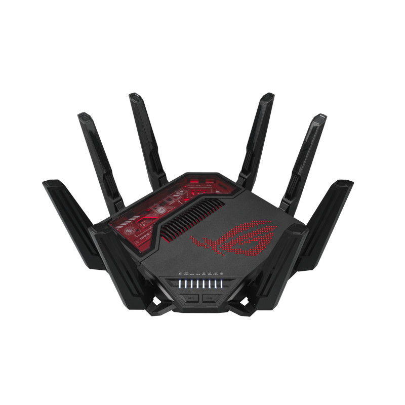 Router asus rog rpture gt-be19000 tri-band 5g/wifi 7/19000mbps/nero/rosso