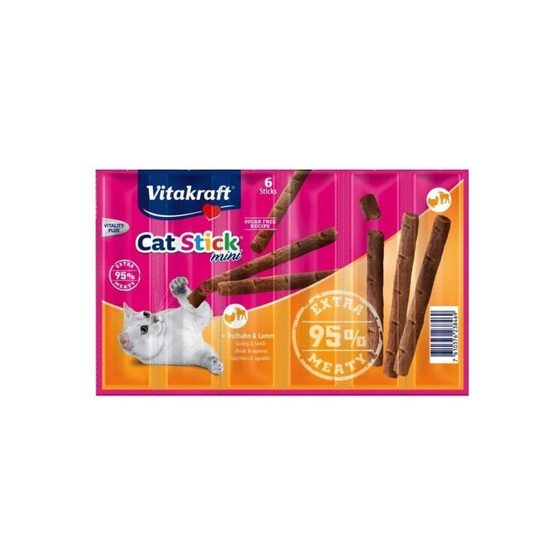 Snack per gatti vitakraft stick tacchino/agnello 6pz 36g