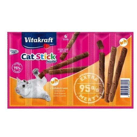 Snack per gatti vitakraft stick tacchino/agnello 6pz 36g