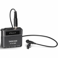 Registratore audio tascam dr-10l pro con microfono lavalier nero