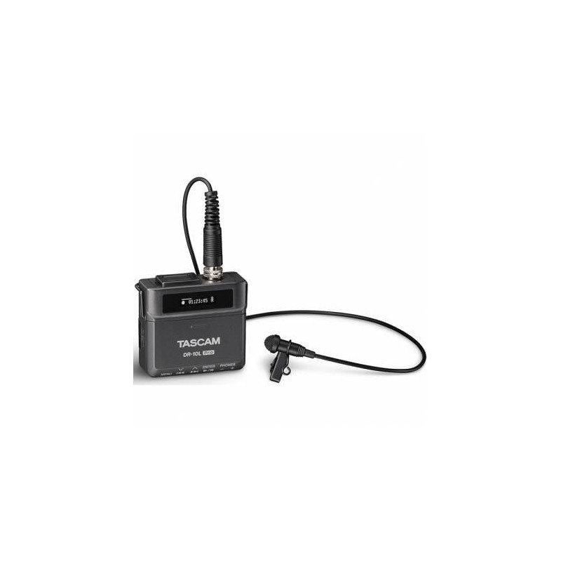 Registratore audio tascam dr-10l pro con microfono lavalier nero