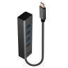 Hub usb lindy 4 porte usb 3.2 gen 1 tipo c grigio [43325]