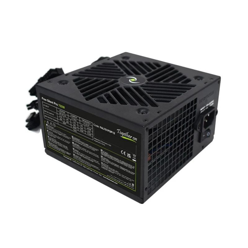 Alimentatore 750w tecnoware free silent pro atx non modulare nero