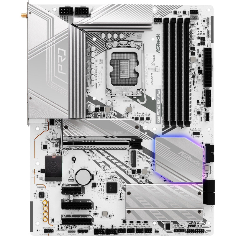 Scheda madre asrock z890 pro rs wifi atx 4xddr5 bianco [z890 pro