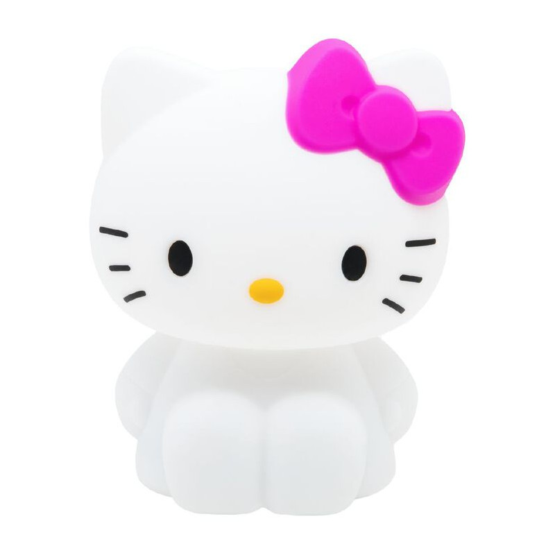 Lampada a soggetto paladone hello kitty in silicone 18cm bianco/rosa