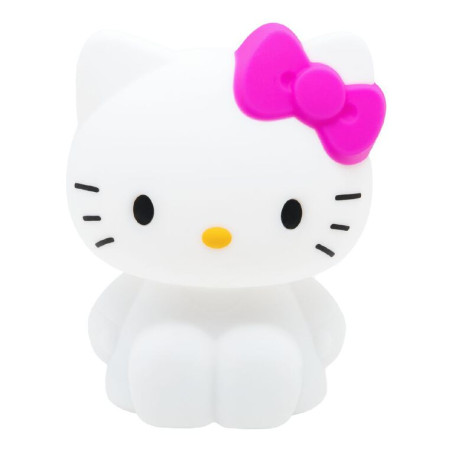 Lampada a soggetto paladone hello kitty in silicone 18cm bianco/rosa