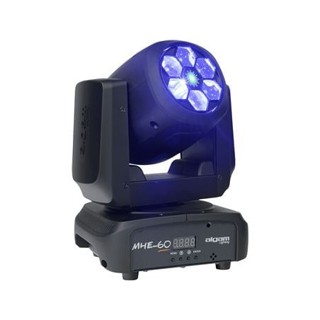 Proiettore led algam lighting lyre wash led 6x15w rgbw + laser nero