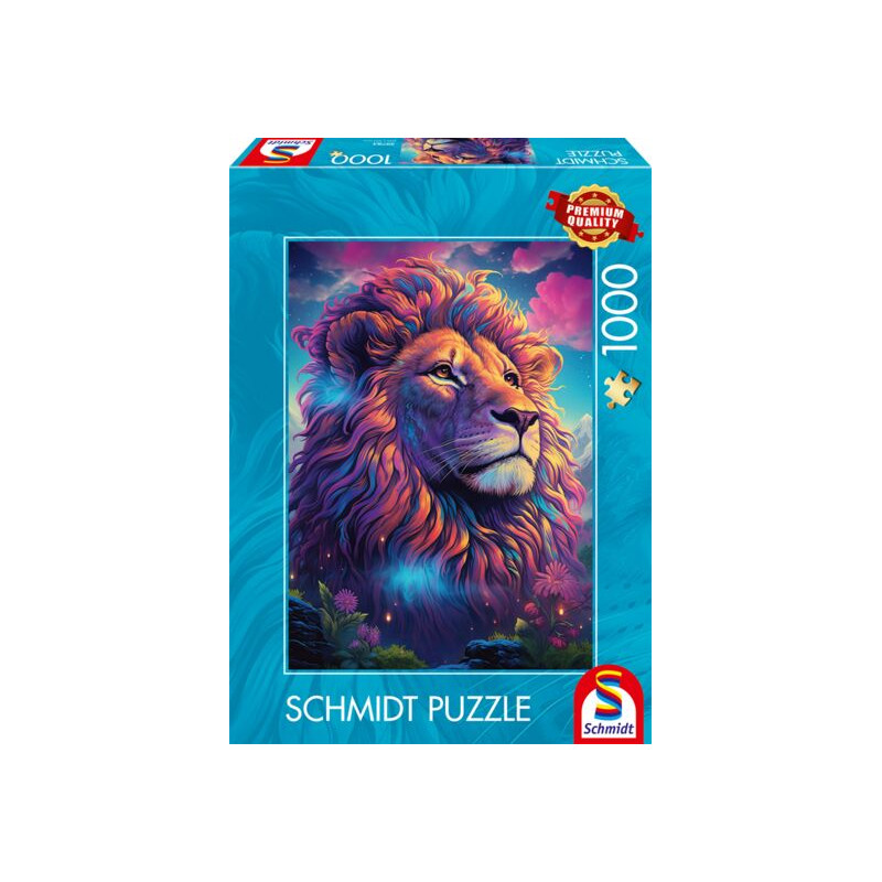 Puzzle schmidt spiele leone nel vento colorato 1000pz multicolore