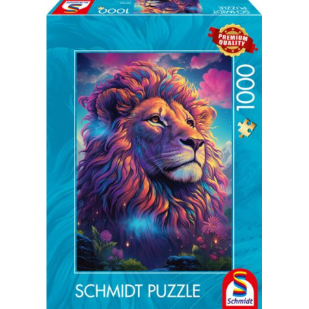 Puzzle schmidt spiele leone nel vento colorato 1000pz multicolore