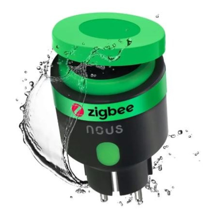 Presa intelligente nous per esterno/bagno wifi/3840w/16a/nero/verde