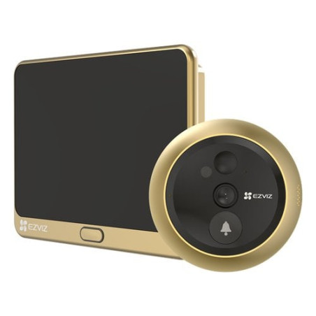 Spioncino ezviz dp2c con videocitofono integrato 4.3'' wireless/2mp/1920x1080p/512gb/argento/nero