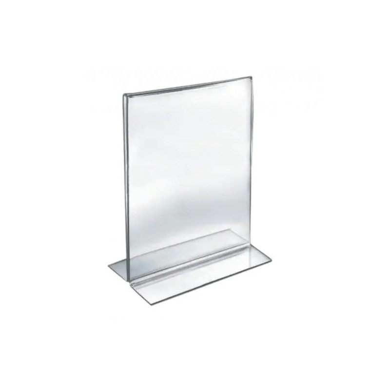 Supporto arda portadepliant a4 in plastica con base a t trasparente