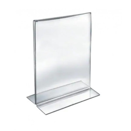 Supporto arda portadepliant a4 in plastica con base a t trasparente