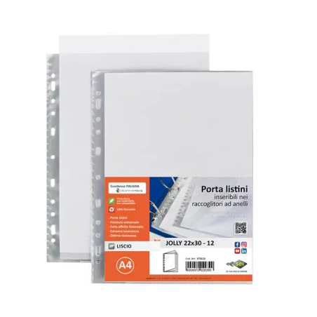 Portalistini sei rota jolly 12 buste pp liscio 22x30cm trasparente