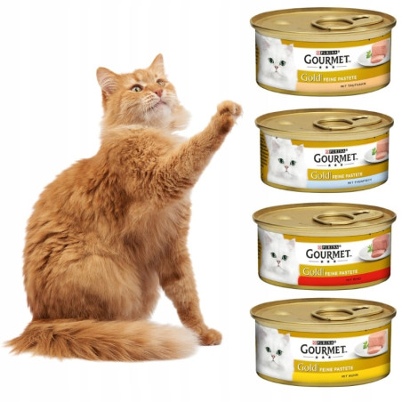 Mangime umido purina nestle gourmet oro mus con 4 cibi diversi per