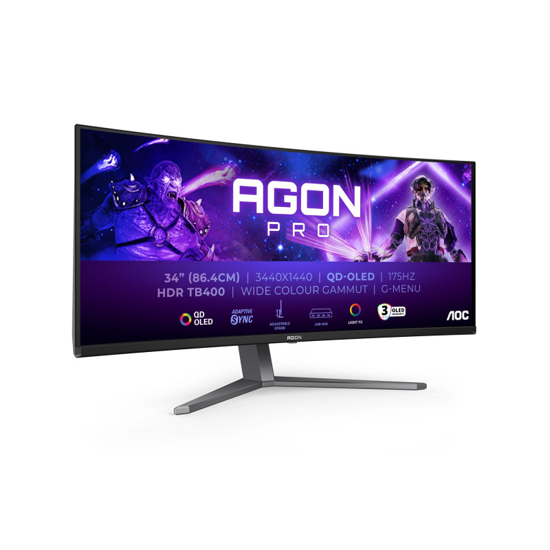 Monitor led 34'' aoc oled agon pro wqhd 3440x1440/0.03ms/classe