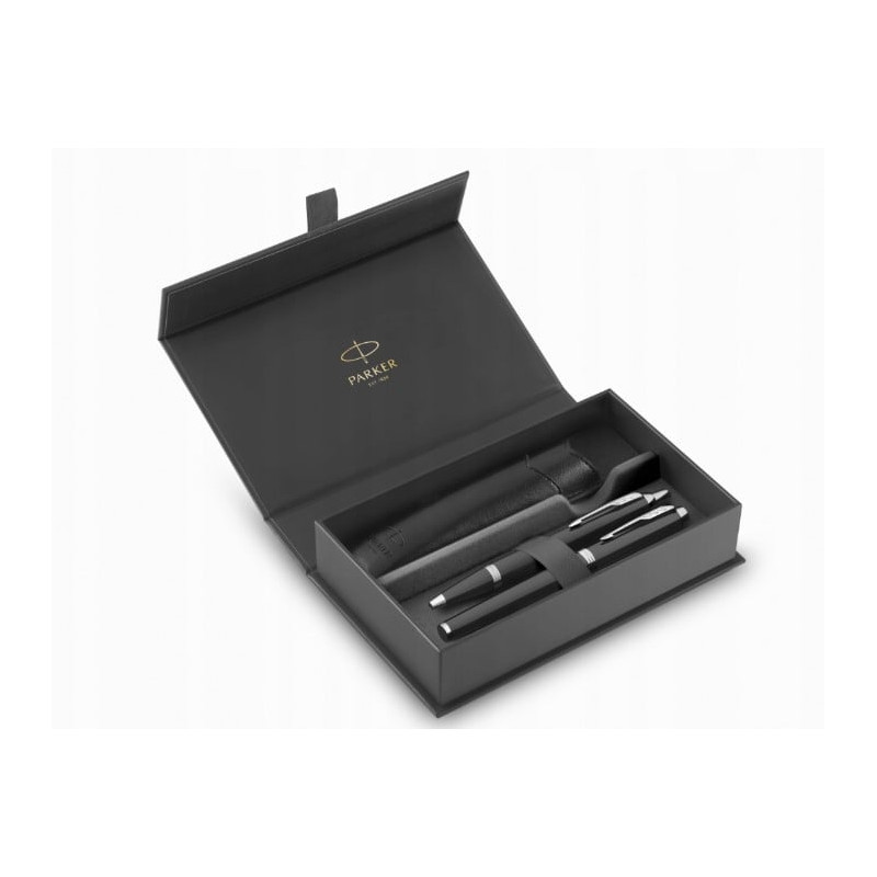 Set di penne parker im penna stilografica m + penna a sfera m in