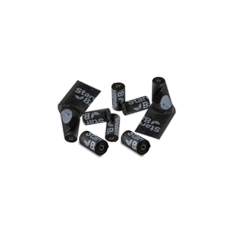 Sacchetti starch bag biodegradabili per escrementi nero 120pz