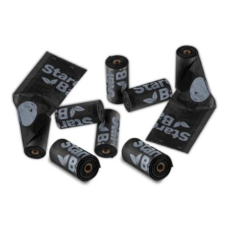 Sacchetti starch bag biodegradabili per escrementi nero 120pz