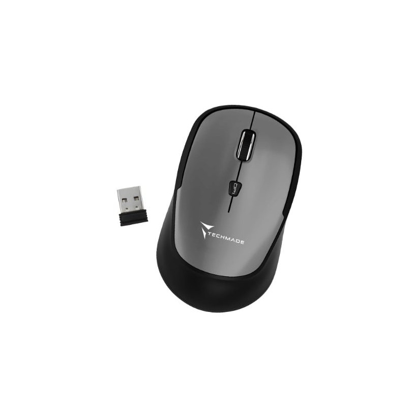 Mouse techmade senza fili ottico 1600dpi grigio [tm-xj35-gy]