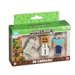 Pmi kids world gomme minecraft 3d 4.82cm multicolore 3pz [mc4021b]