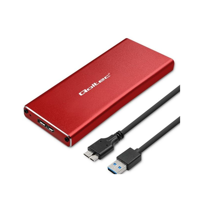 Box ssd qoltec ngff 51831/ssd m.2/usb3.0/2tb/5gb/s/rosso [51831]