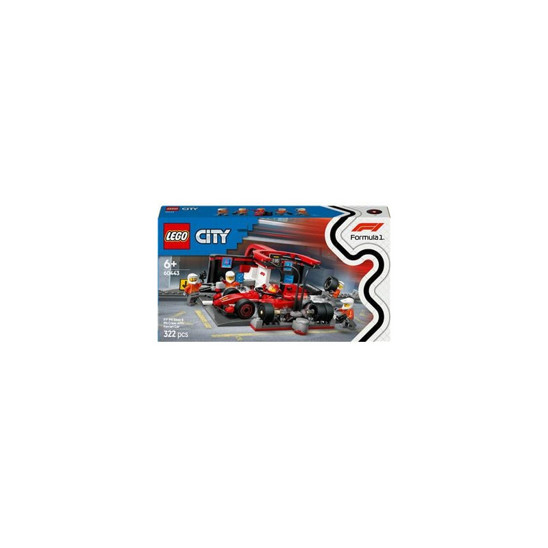 Lego city pit stop f1 con vettura ferrari multicolore [60443]