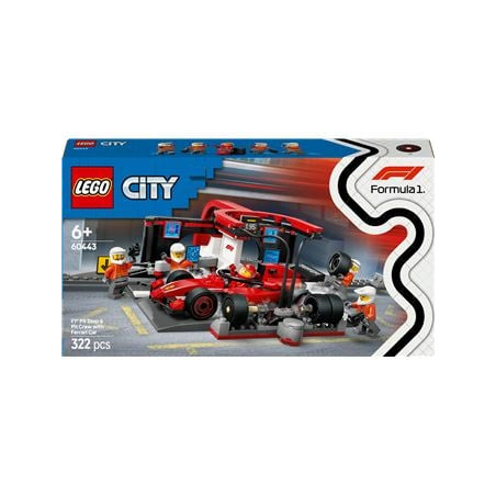 Lego city pit stop f1 con vettura ferrari multicolore [60443]