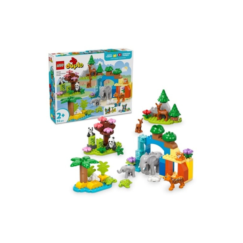 Lego duplo famiglie di animali selvatici 3 in 1 multicolore 92pz