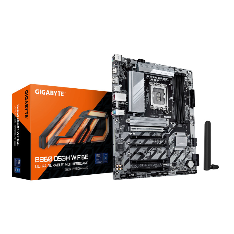 Scheda madre gigabyte lga 1851 atx 4x ddr5 marrone [b860 ds3h wifi6e]