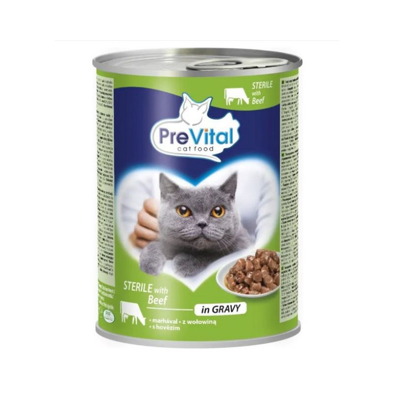 Cibo umido prevital sterile manzo in salsa per gatti
