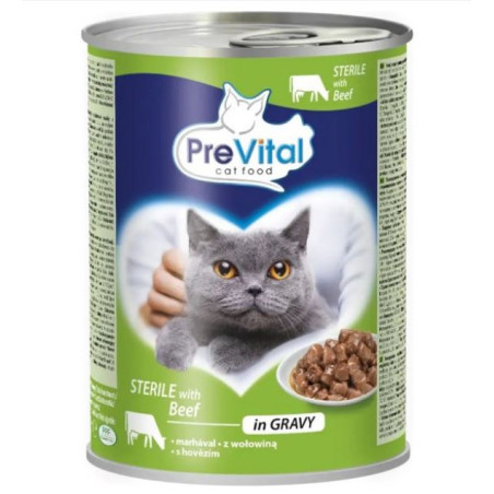 Cibo umido prevital sterile manzo in salsa per gatti