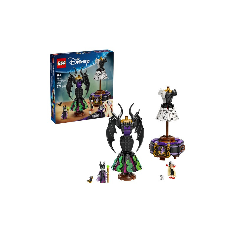 Set di costruzioni lego disney 43262 abito di malefica e crudelia