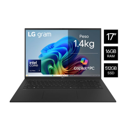 Notebook lg 17z90tl g au75d gram copilot+ nero