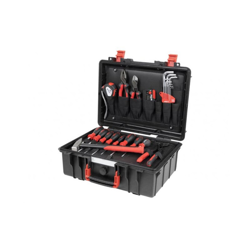 Set di utensili wiha basic l mechanic con valigetta nero/rosso 38pz