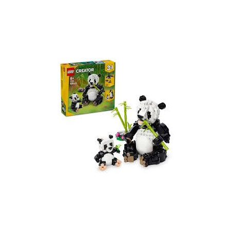 Gioco di costruzione lego creator 31165 famiglie di panda nero/bianco