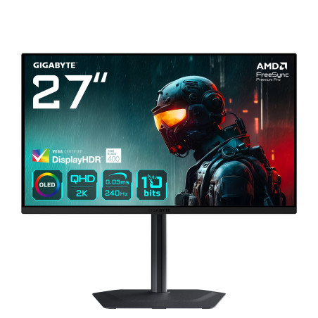 Monitor oled 27" gigabyte mo27q2 qd-oled qhd, kvm, amd freesync